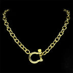 Anchor Steel Pendant Geometric Horseshoe Buckle