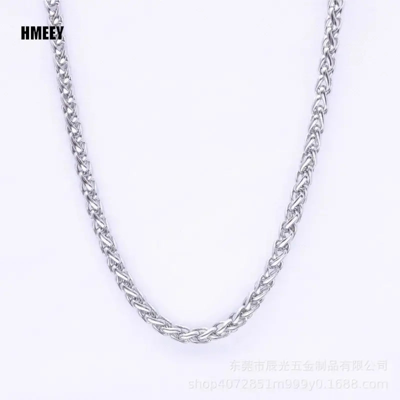 Hmeey 3MM-8MM STAINLESS STEEL TWIST LONG CHAIN NECKLACE FOR MEN Neck Punk Jewelry Pendant Accessories Male Chains