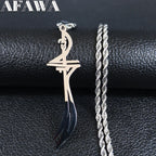 Arabic Sword Saudi Necklaces Stainless Steel Islamic Muslim Zulfiqar Imam Ali Swords for Men Islam Accessories Gift  Jewelry