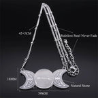Celtic Moon Pendant Necklace — Stainless Steel