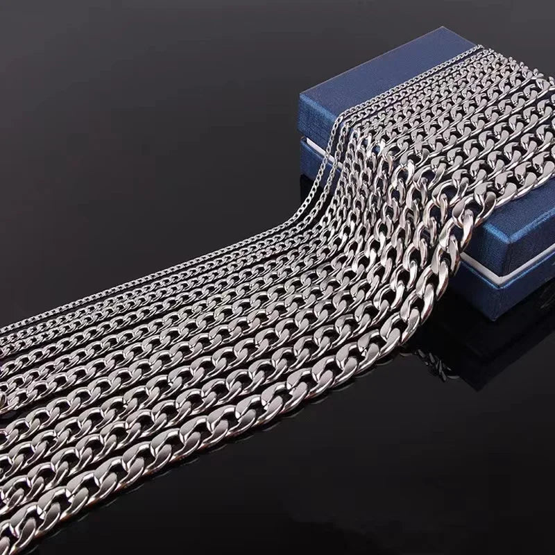 Men's 925 Sterling Silver Necklace 2/4/6/8/10/12MM 40-75cm Face Chain Necklace Lobster Clasp Men Women Engagement Jewelry Gifts