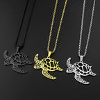 Sea Turtle Aumakua Pendant Necklace For Women Men Stainless Steel Silver Color Hawaiian Ocean Culture Male Chain Jewelry Gifts