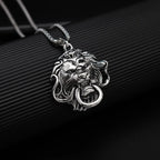Vintage Terror Lion Head Pendant — Stainless Steel