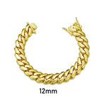 8-14mm Punk Rock Stainless Steel Rhombus Cuban MIami Link Chain Bracelets for Men Hip Hop Rock Jewelry Gold Color Jewelry Gift
