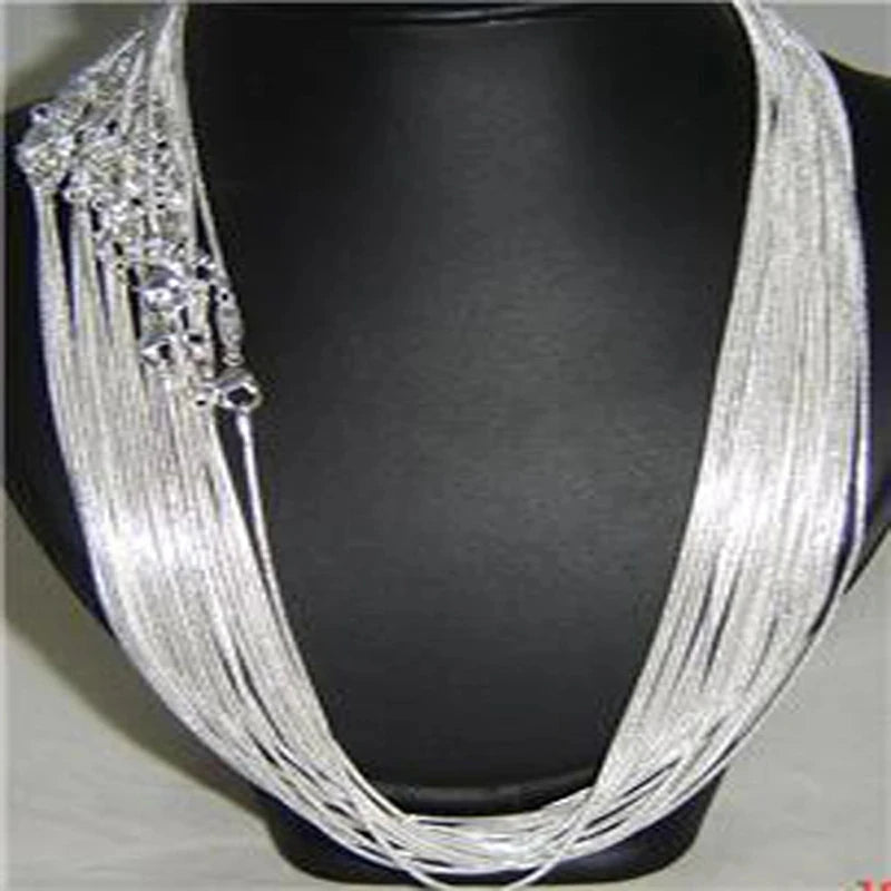 Silver-Tone Snake Chain Necklace — 1.2mm 80cm