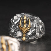 Silver Trident Open Ring — Vintage Gothic Punk