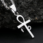 Vintage Stainless Steel Eye of Horus Pendant Necklace Fashion Punk Ankh Cross Necklaces For Men Women Amulet Jewelry