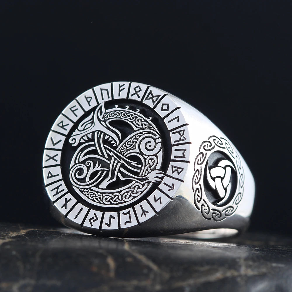 Viking Dragon Rune Ring — 925 Silver