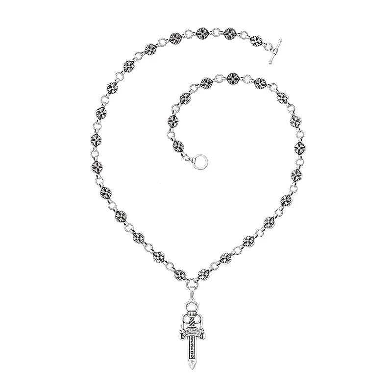 Vintage Silver Sword Pendant — Stainless Steel