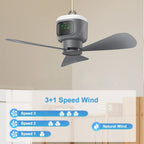 12000mAh Ceiling Fans Portable Camping Fan Tent Air Circulator Cooler Outdoor Rechargeable Electric Fan LED Light