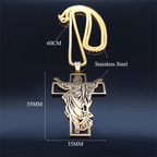 Jesus Cross & Virgin Mary Cutout Necklace — Stainless Steel