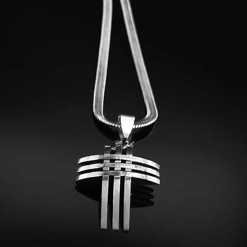 Cross Snake Steel Pendant Novelty Trinity Stereo
