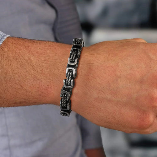 Byzantine Chunky Link Bracelet 8mm — Stainless Steel