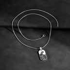 Punk Sea Wave Dog Tag Necklace for Men,Stainless Steel Black Oill Sailboat Military Pendant,Gift to Husband Son Dad