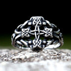 Viking Cross Amulet Celtic Knot Ring — Stainless Steel