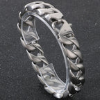 Vintage Black Stainless Steel Bracelet for Man Men's 15MM Wide Curb Link Chain Bracelets Bangles Armband Jewelry
