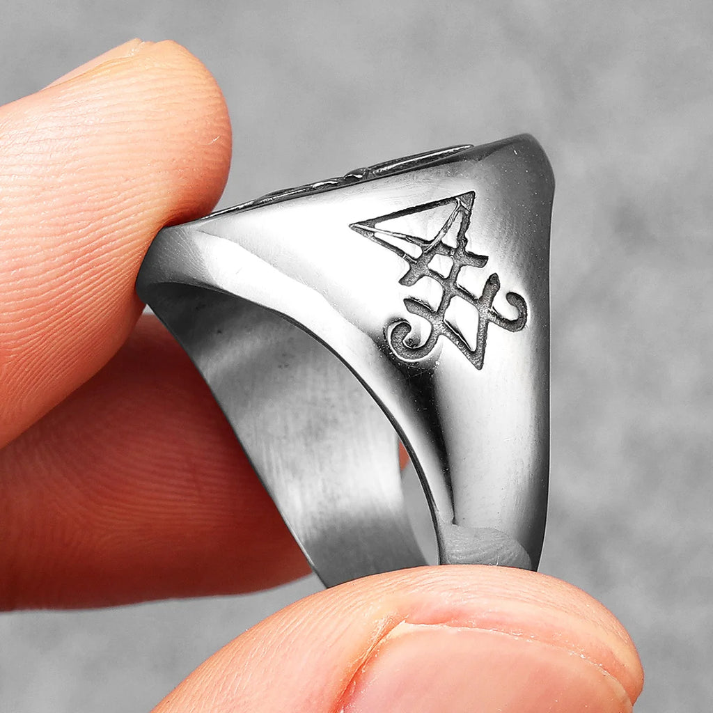 Satan Rune Ring Stainless Steel