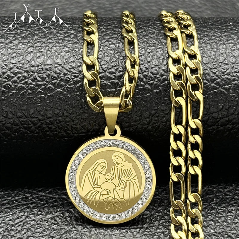Iced Out Jesus Cross Gold Pendant Necklace