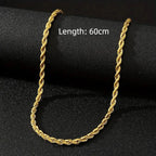 Twisted Rope Chain Necklace — Versatile Sizing
