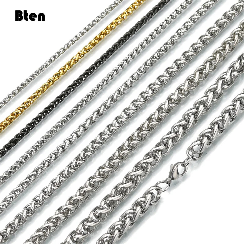 BTEN Never Fade Stainless Steel Men Necklace Chain High Quality Link Chain Necklaces Wholesale