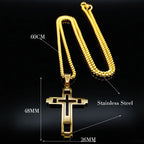 Cross Steel Pendant Hollow Religion