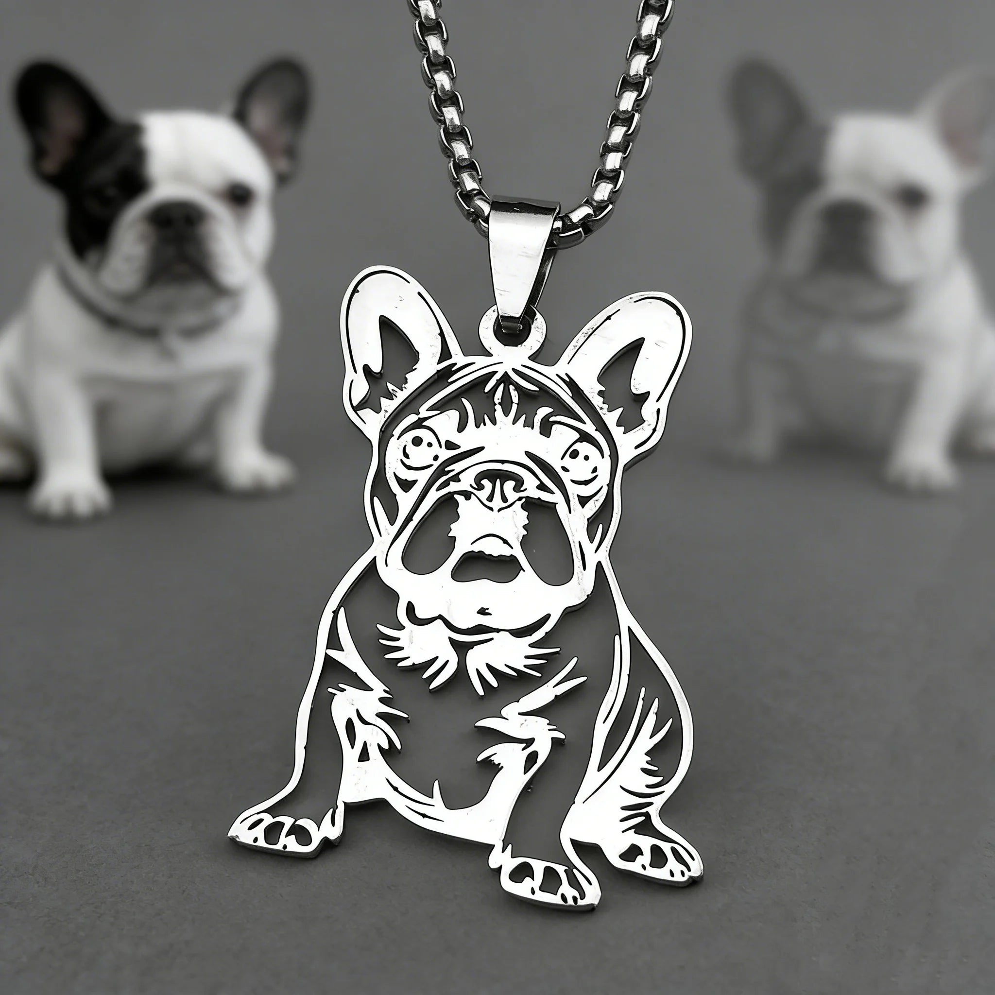 Sweet French Bulldog Chain For Women Men Stainless Steel Silver Color Animal Puppy Pug Dog Lovely Pendant Necklace