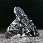 Vintage Lucifer Satan Signet Ring With Anubis — Stainless Steel