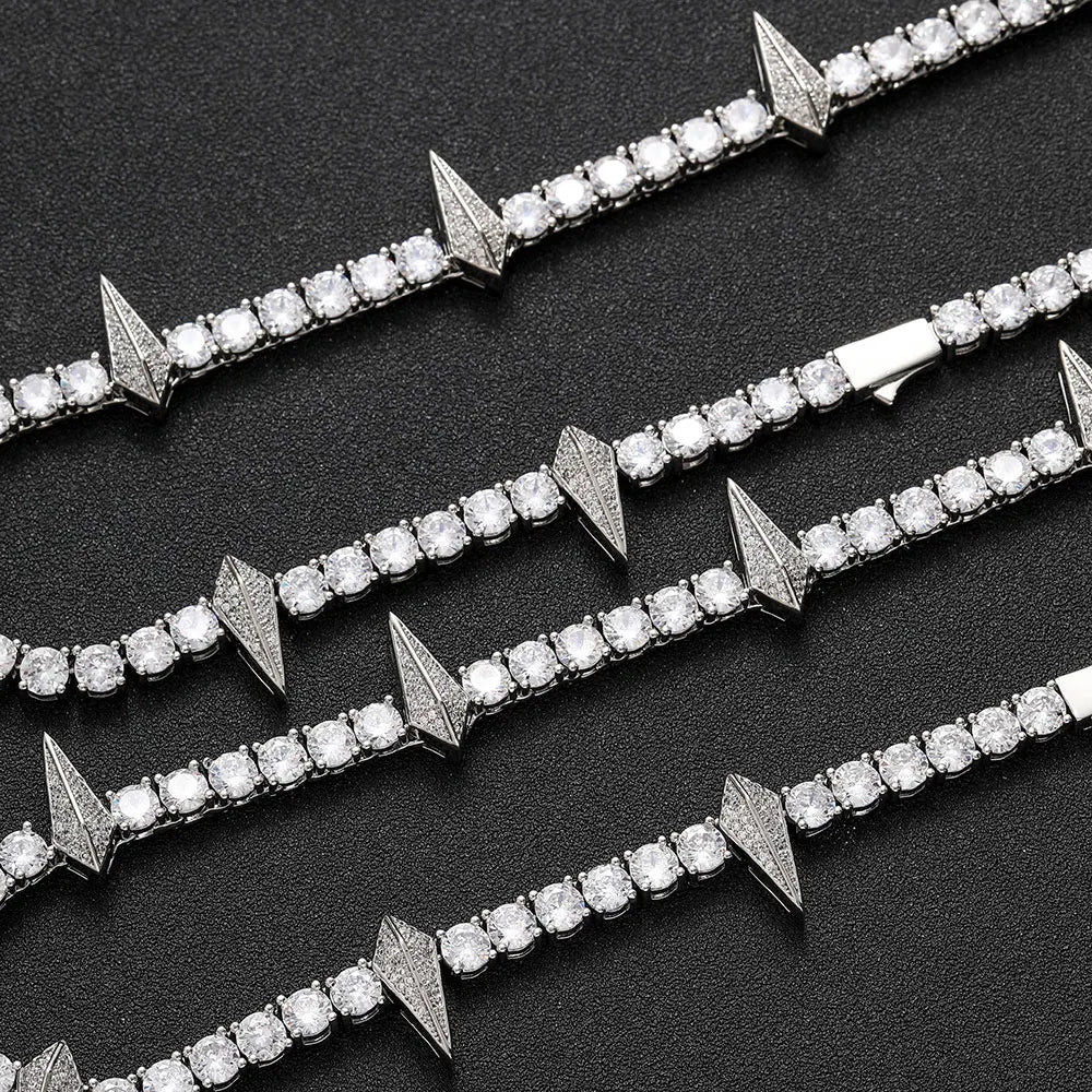 Black Moissanite Tennis Necklace VVS 5MM