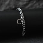 A-Z Initial Letter Cuban Chain Bracelet — Stainless Steel