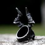 2023 new Vintage Gothic Steel Skull Rings Man Punk Rock Men Ring Heavy Sugar Skull Ring Mens Mandala Accessories free