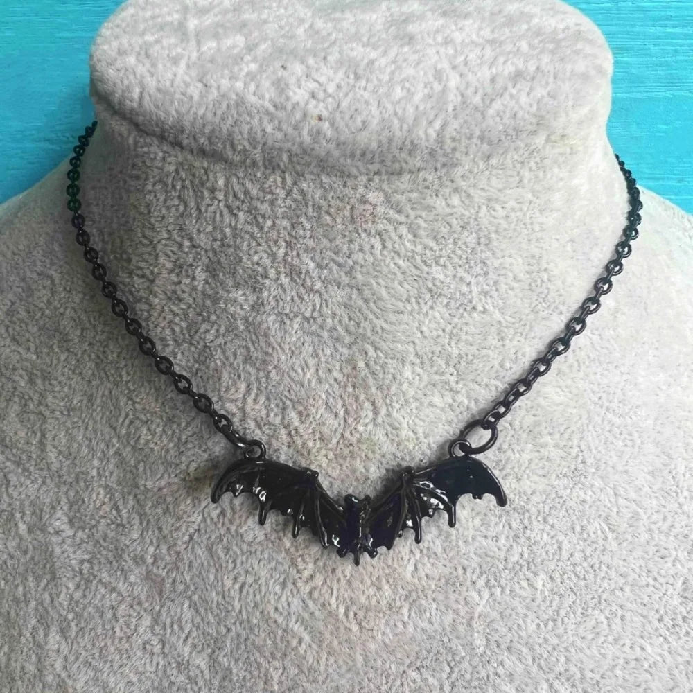 Gothic Black Cross Black Pendant Necklace