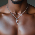 Iced Out Wolf Tooth Pendant Necklace