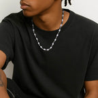 Hematite Pearl Bead Necklace — Stainless