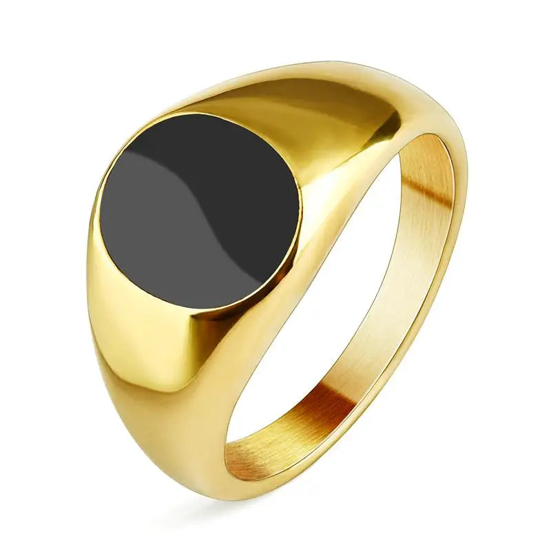 Jiayiqi Men'S Ring Punk Rock 316L Stainless Steel Signet Ring For Men Hip Hop Party Jewelry Male Wedding Gift Custom