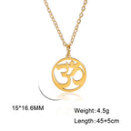 Dawapara India Tamil Om Symbol with Trident Pendant Stainless Steel Necklace Om Shiva Symbol Yoga Vintage Talisman