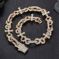 Iced Out Cross Cuban Chain Necklace 16MM