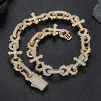 Iced Out Cross Cuban Chain Necklace 16MM
