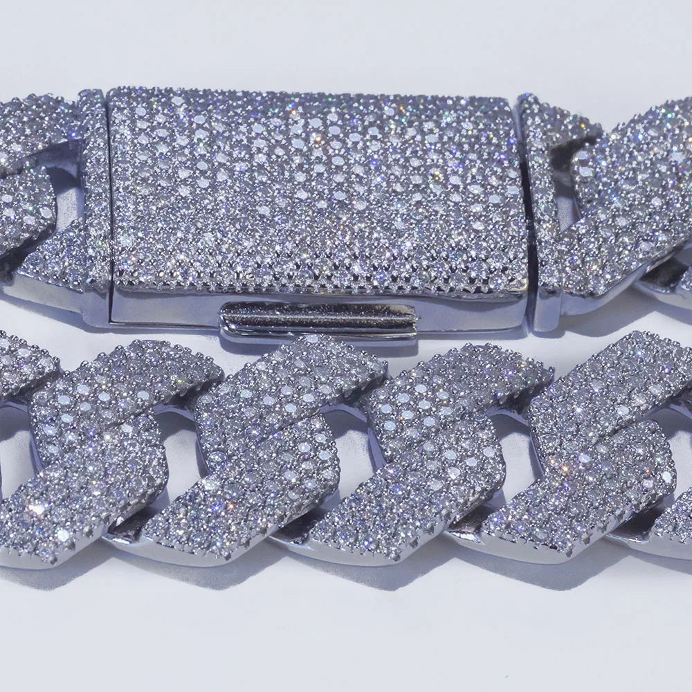 925 Silver Cuban Moissanite Bracelet VVS 15MM