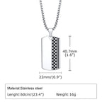 Dog Tag Pendant Necklace — Stainless Steel