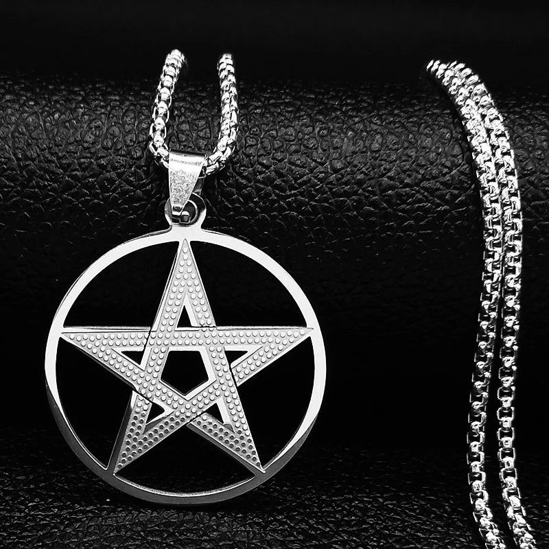 Pentagram Pendant Necklace — Gold Stainless Steel