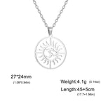 Dawapara India Tamil Om Symbol with Trident Pendant Stainless Steel Necklace Om Shiva Symbol Yoga Vintage Talisman