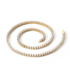 NY Stainless Steel Tennis Necklaces Woman Trend Men Women Iced Out 4mm Zircon Tennis Chains Jewelry No Fade