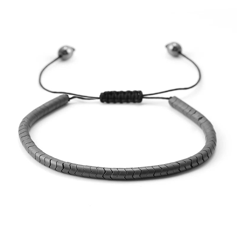 Hematite Arrow Shape Stone Beads Bracelets Weight Bangle for Women Men Fashion Health Care Unisex Jewelry
