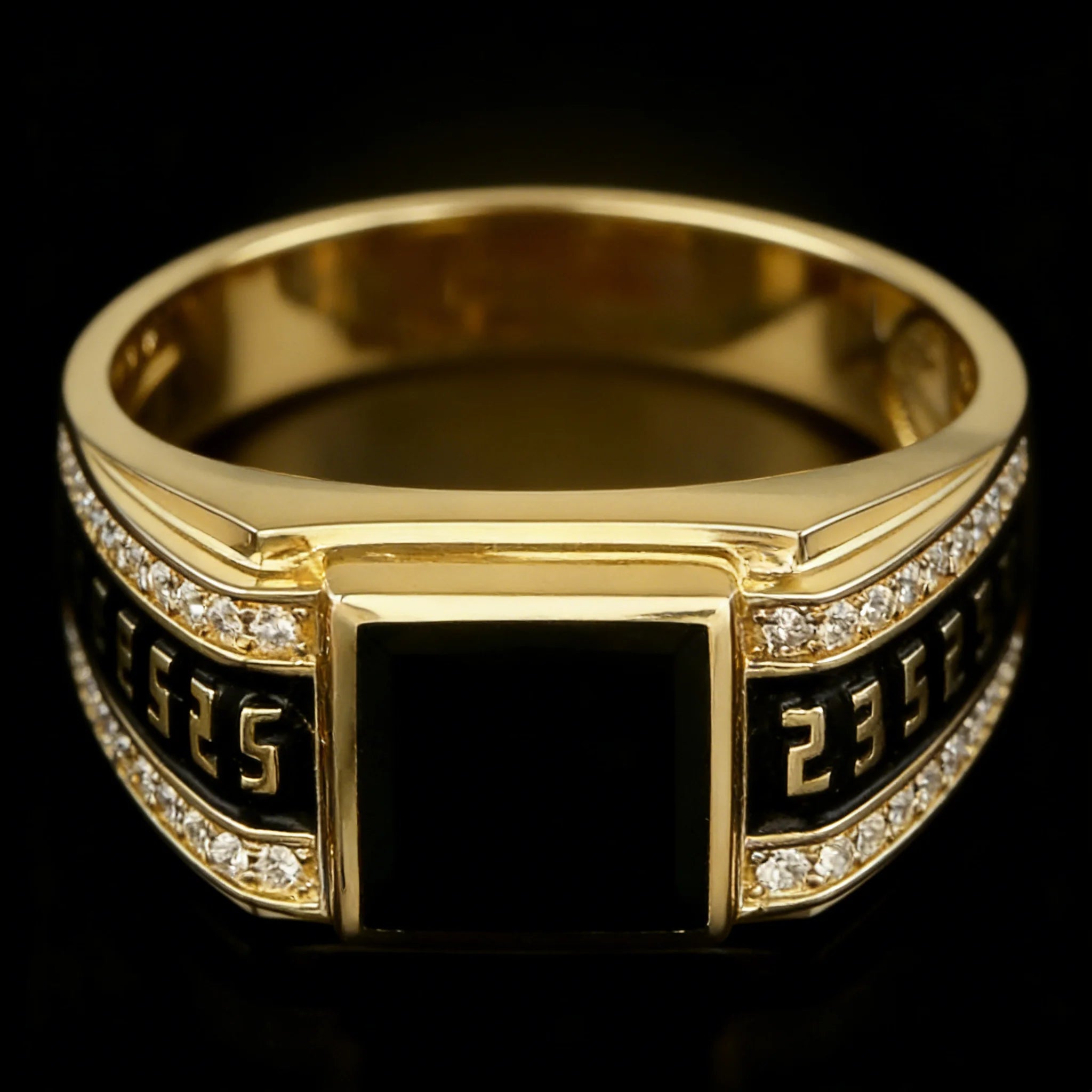 Vintage Iced Out Black Ring