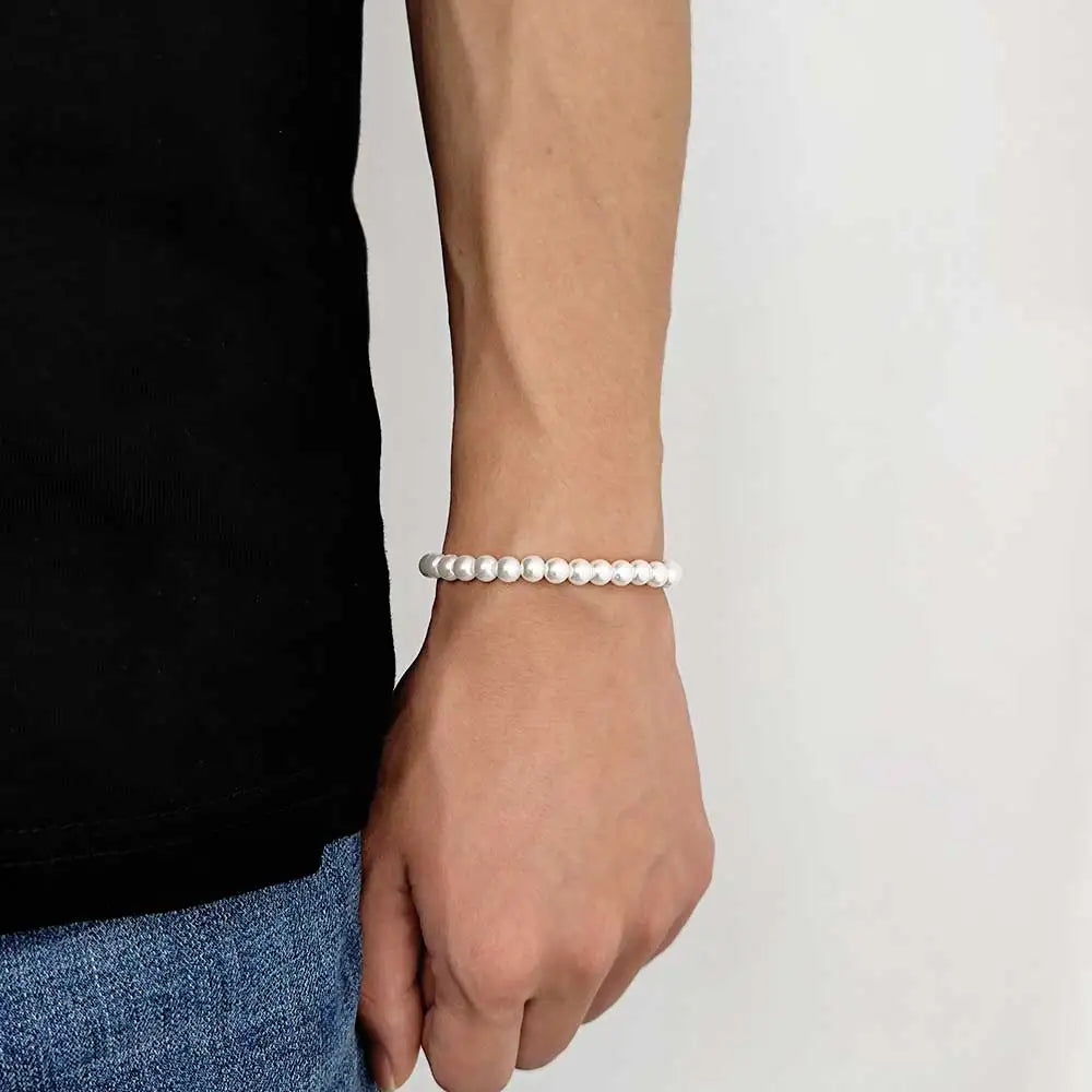 Pearl Bead Bracelet Stainless Steel 6-12MM