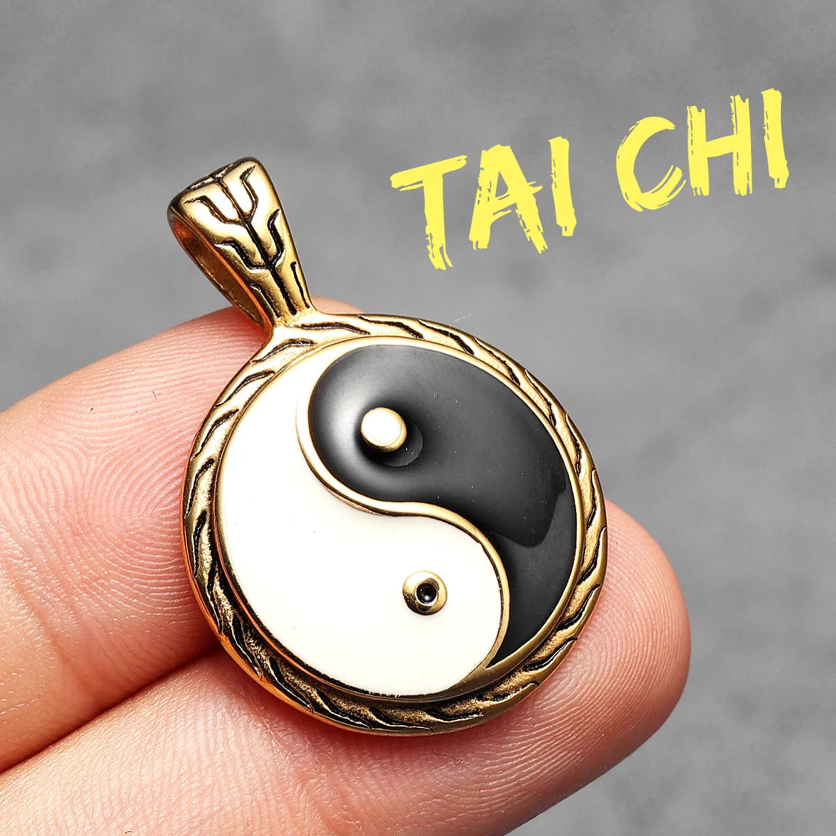 Yin-Yang Pendant Necklace — Stainless Steel