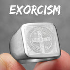 Exorcism Saint Benedict Cspb Stainless Steel Men Rings Punk For Male Women Fashion Jewelry Creativity Gift
