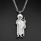 San Judas Tadeo Pendant Necklace for Men Women Stainless Steel Gold Silver Color Saint Jude Thaddeus Chain Amulet