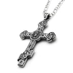 Hiphop Jesus Cross Pendant Necklace For Women Men Stainless Steel Black Retor Vintage Male Christianity Chain Jewelry Gifts