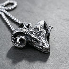 Gothic Pentagram Goat Head Pendant Necklace — Stainless Steel